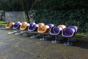 House of Pac Little tulip Pierre Paulin Artifort Purple and Caramel