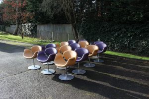 House of Pac Little tulip Pierre Paulin Artifort Purple and Caramel