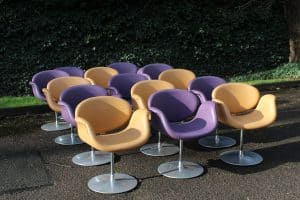 House of Pac Little tulip Pierre Paulin Artifort Purple and Caramel