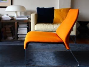 B&B Italia Orange fabric Lazy chair Patricia Urquiola