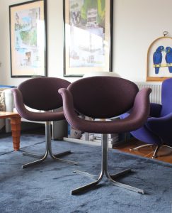 House of Pac Little tulip Pierre Paulin Artifort Purple Wool fixed base