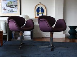 House of Pac Little tulip Pierre Paulin Artifort Purple Wool fixed base