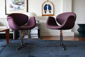 House of Pac Little tulip Pierre Paulin Artifort Purple Wool fixed base