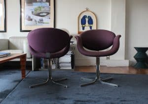 House of Pac Little tulip Pierre Paulin Artifort Purple Wool fixed base