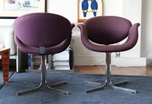 House of Pac Little tulip Pierre Paulin Artifort Purple Wool fixed base