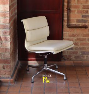 House of Pac - Cream leather EA 205 Eames chair by Vitra
