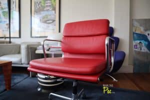 House of Pac - Red Eames Soft Pad EA217 chair by Vitra