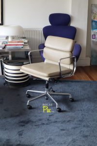 House of Pac - Soft pad Eames chair EA217 Beige leather by Vitra