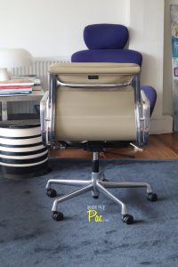 House of Pac - Soft pad Eames chair EA217 Beige leather by Vitra