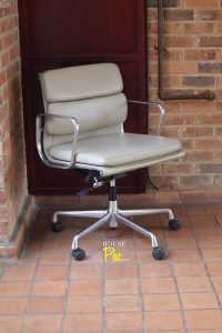 House of Pac - Soft pad Eames chair EA217 Beige leather by Vitra