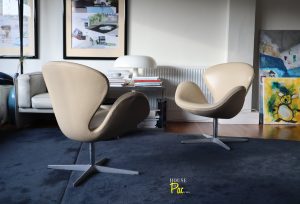 House of Pac - Leather Swan Chair Arne Jacobsen Fritz Hansen