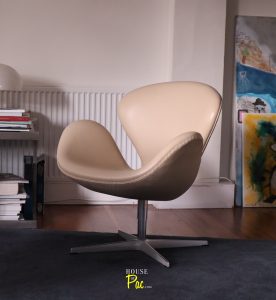 House of Pac - Leather Swan Chair Arne Jacobsen Fritz Hansen