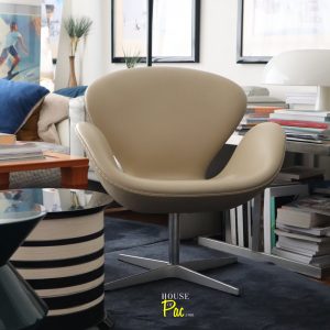 House of Pac - Leather Swan Chair Arne Jacobsen Fritz Hansen