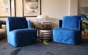 House of Pac - Meridiani Keeton Fit armchair blue velvet