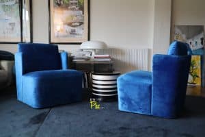 House of Pac - Meridiani Keeton Fit armchair blue velvet