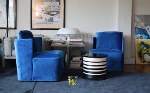 House of Pac - Meridiani Keeton Fit armchair blue velvet