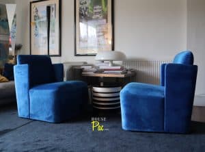 House of Pac - Meridiani Keeton Fit armchair blue velvet