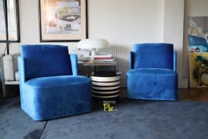 House of Pac - Meridiani Keeton Fit armchair blue velvet