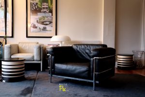 House of Pac - LC3 Cassina Perriand Le Corbusier Jeanneret Black leather
