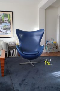 House of Pac - Egg Chair blue leather Arne Jacobsen Fritz Hansen