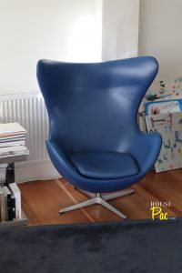 House of Pac - Egg Chair blue leather Arne Jacobsen Fritz Hansen