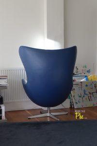 House of Pac - Egg Chair blue leather Arne Jacobsen Fritz Hansen