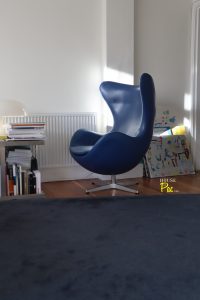 House of Pac - Egg Chair blue leather Arne Jacobsen Fritz Hansen