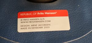 House of Pac - Egg Chair blue leather Arne Jacobsen Fritz Hansen