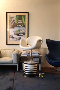 House of Pac - White leather Artifort little tulips by Pierre Paulin