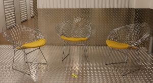 House of Pac - Bertoia Knoll Diamond Chairs Yellow