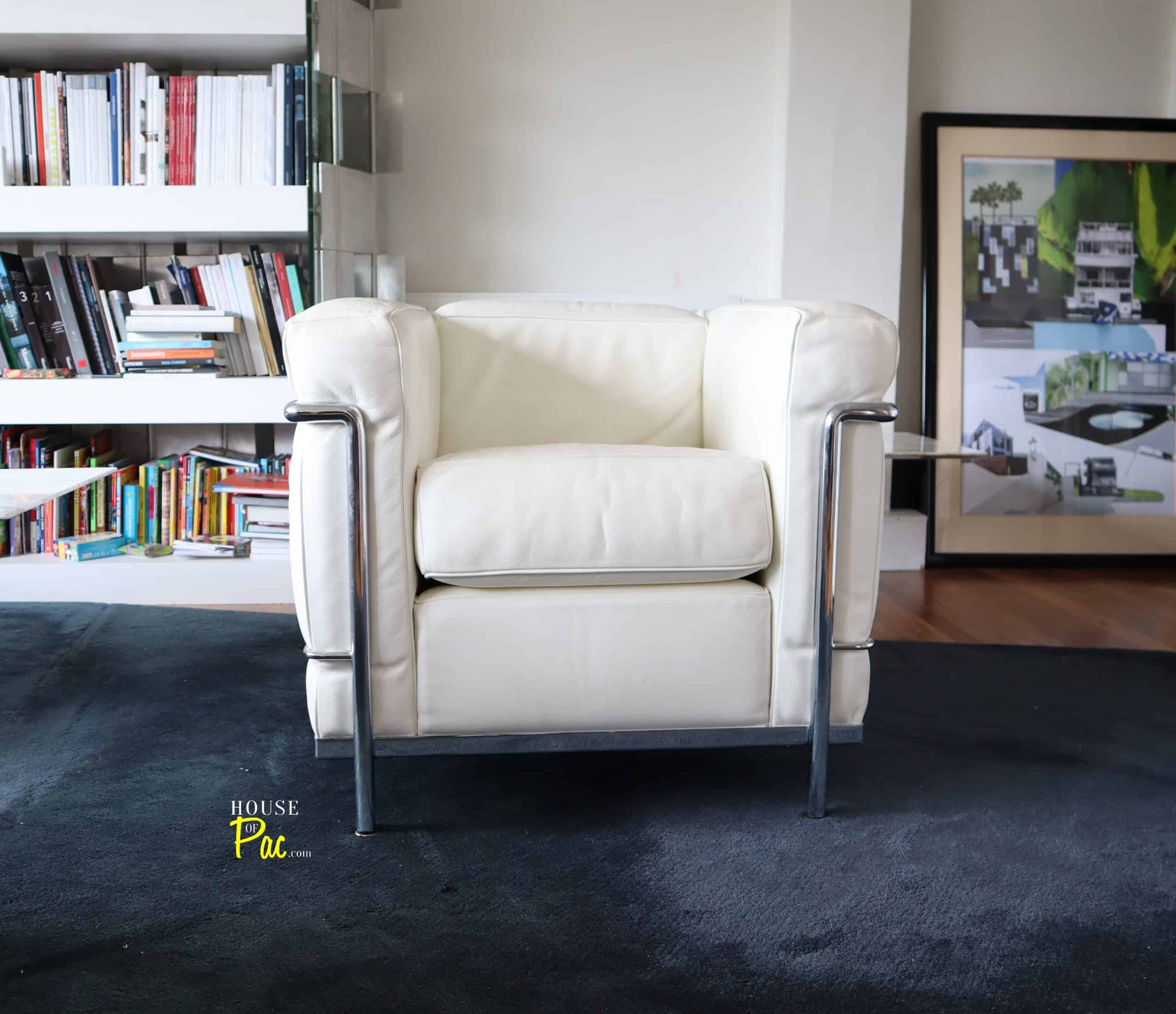 House of Pac: LC2 Cassina white leather Le Corbusier Perriand